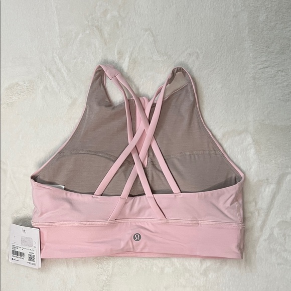 Lululemon Energy High-Neck Longline Bra Zip Pink Bliss Size 8 NEW - Picture 4 of 5